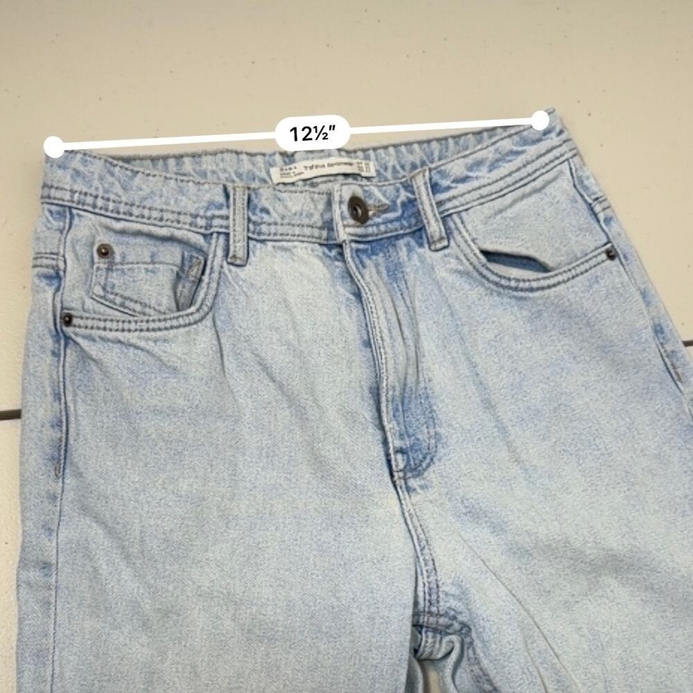 Zara Trafaluc Mom Jeans Womens Size 2 Light Wash High Rise Vintage Style Denim - Picture 8 of 10